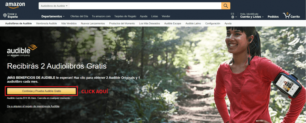 Como registrarse en audible 1