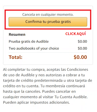 Como registrarse en audible 5